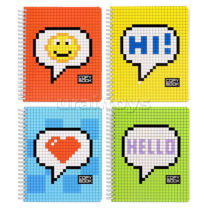 Тетрадь 96л. клетка  А5  Гребень ML Перевертыш, пиксель стандарт