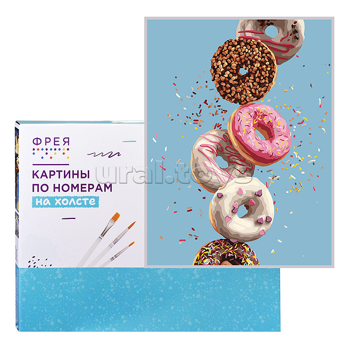 Набор для раскрашивания по номерам 40х30 "Аппетитные пончики"