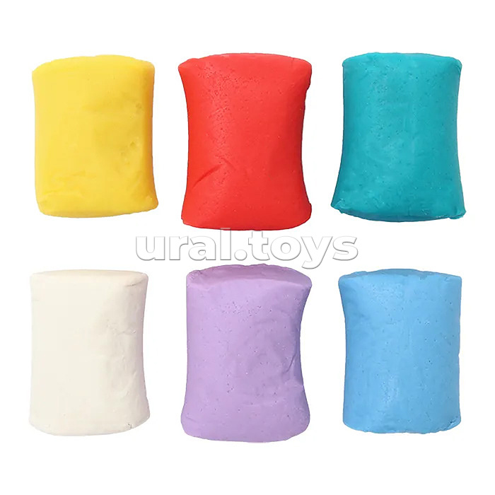 Набор теста для лепки 6 цветов с формочками