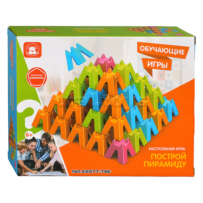 Игра настольная "Построй пирамиду" в коробке