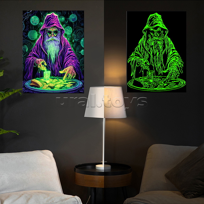 Картина по номерам 40х50 "Денежная магия" со светящейся краской 19 цветов