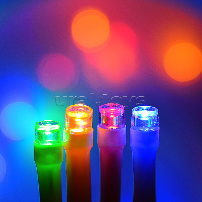 Электрогирлянда светодиодная 3 м, 20 ламп, цветная, на батарейках