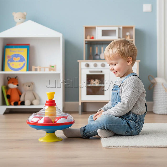 Юла большая с шариками в сетке