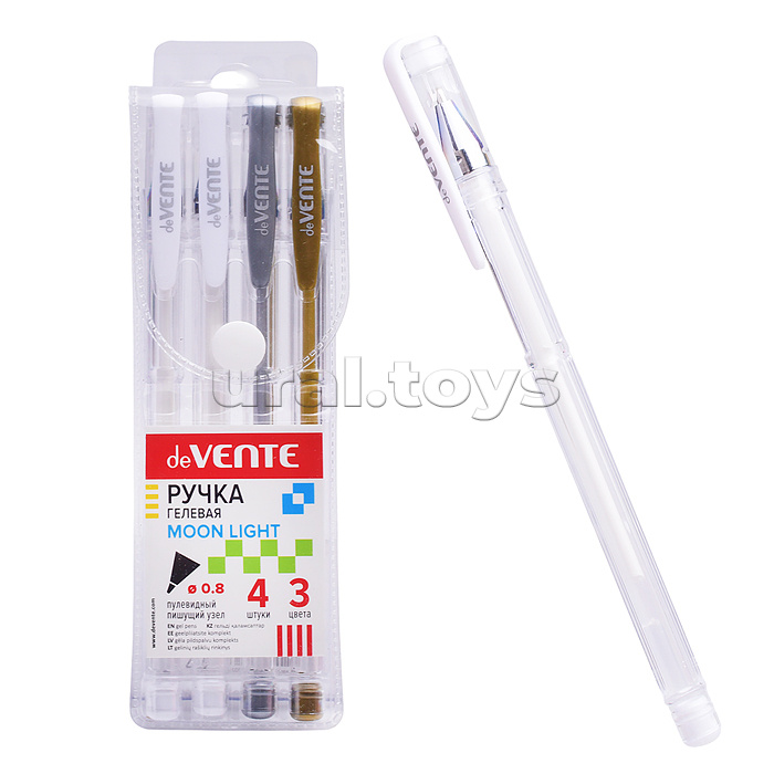Набор ручек гелевых "Moonlight" 3 цвета, 4 штуки