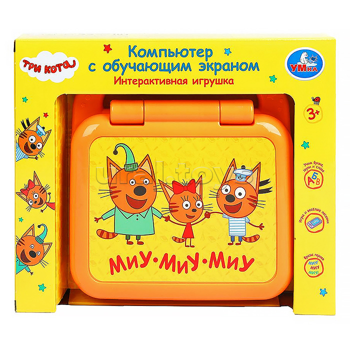 Компьютер с led- экраном "Три Кота" 170+ песен,фраз, звуков., свет