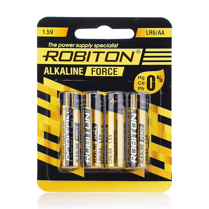 Батарейки алкалиновые ROBITON FORCE LR6 BL4 Батарейки алкалиновые ROBITON FORCE LR6 BL4