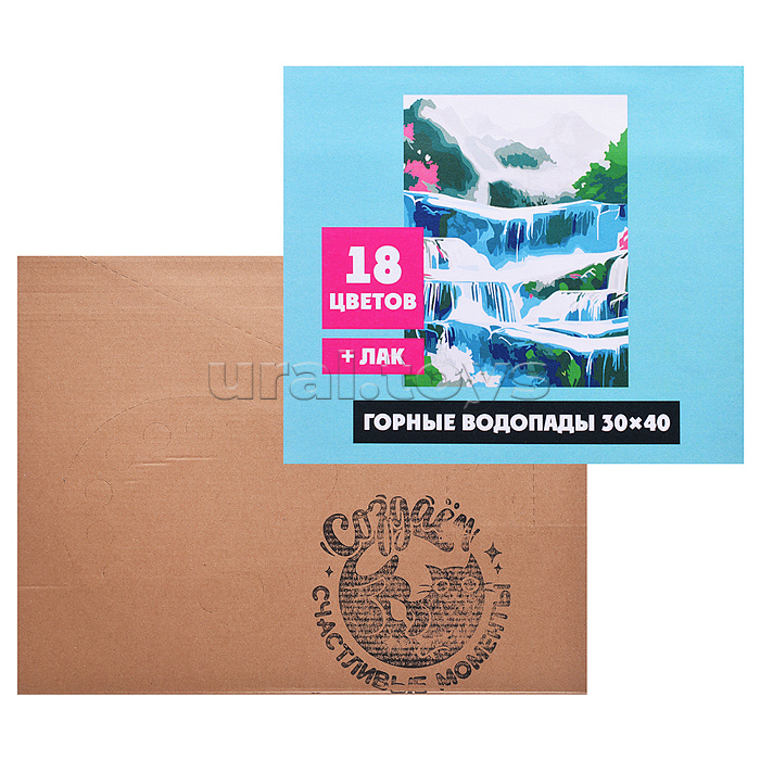 Картина по номерам "Горные водопады" 30х40см