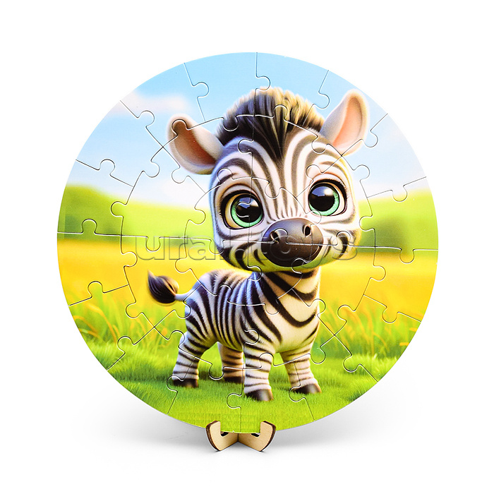 Пазл магнитный "Зверята" круглый