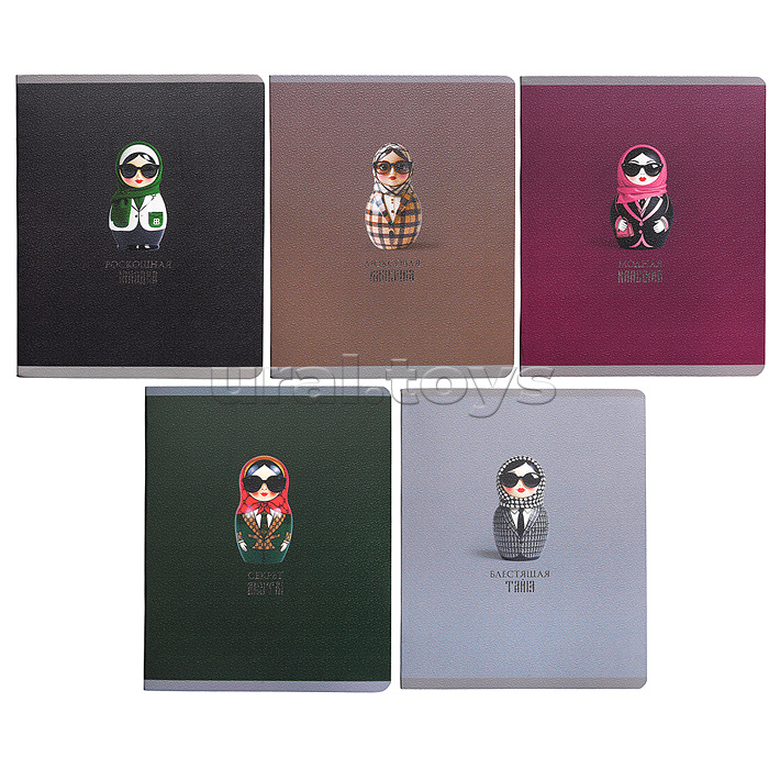 Тетрадь 48л. клетка "Russian Doll" А5 скрепка