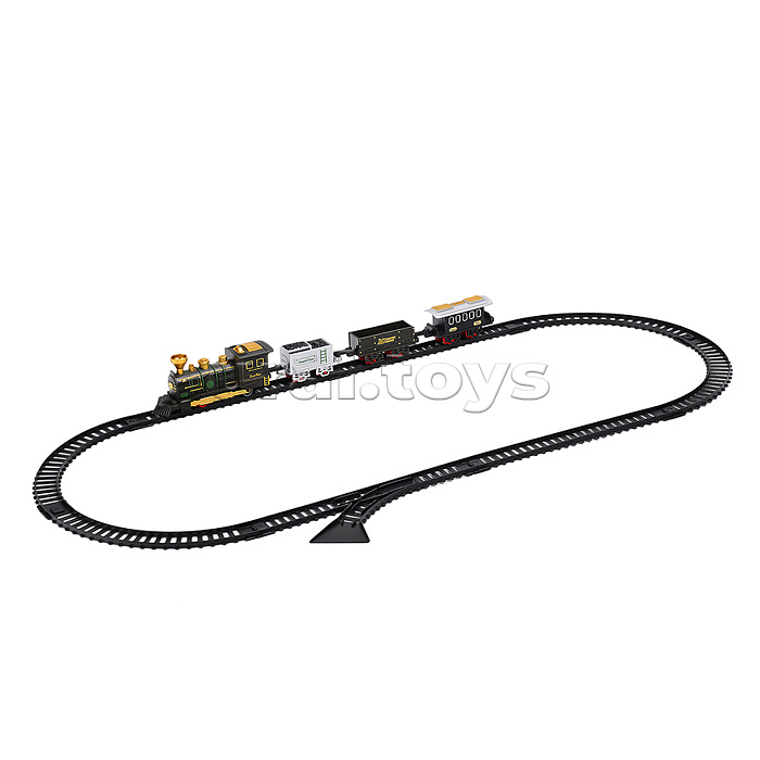 Железная дорога "Ретро поезд - Военный состав" в коробке