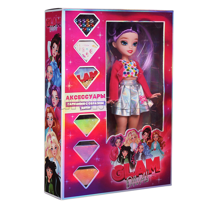 Модная кукла Glam Divas, Diamond Diva Эмили с аксессуарами, 25 см