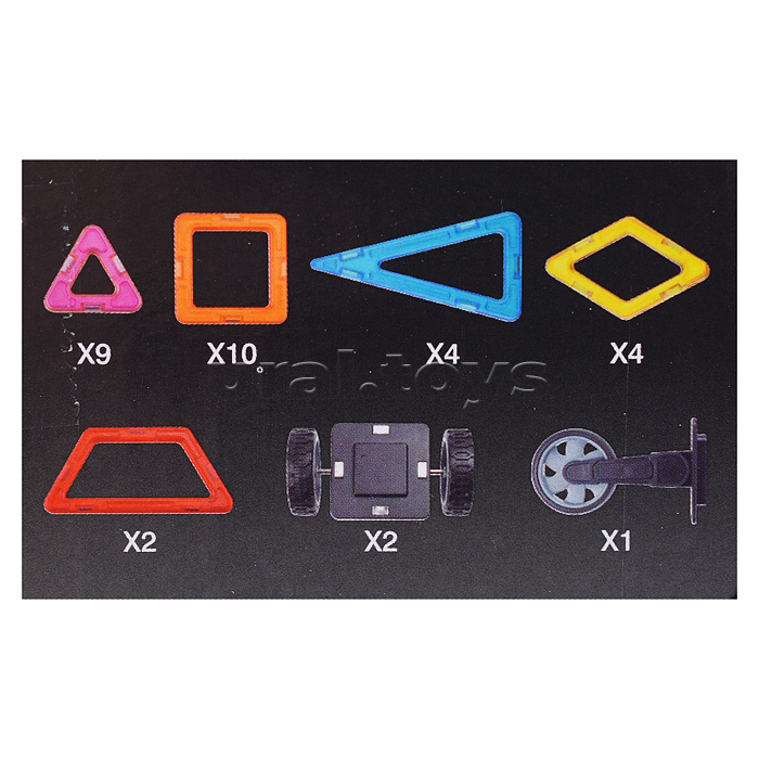 Конструктор магнитный "Цветные магниты" 32 дет., в коробке