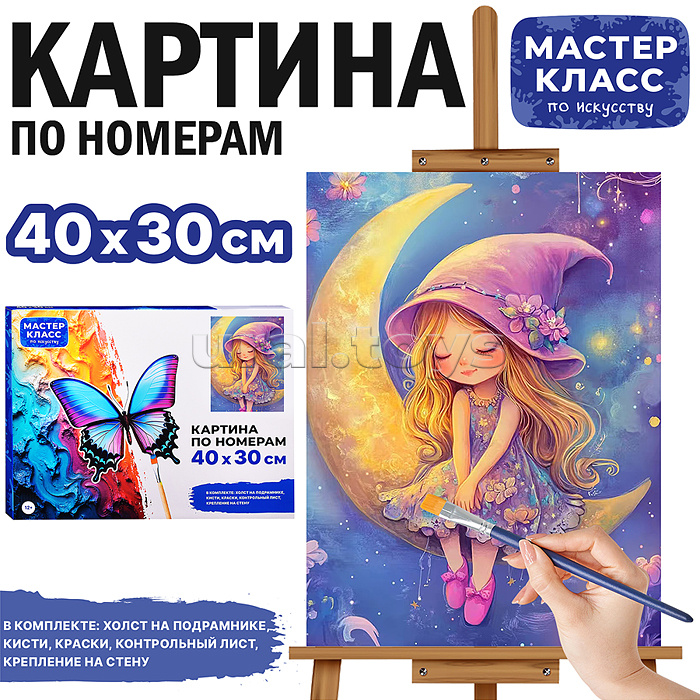 Набор для рисования "Картина по номерам 30*40 см. "Задумчивая фея"