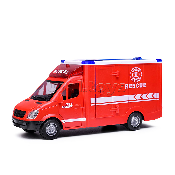 Машина "Rescue service" (свет, звук) цвет красный, в коробке