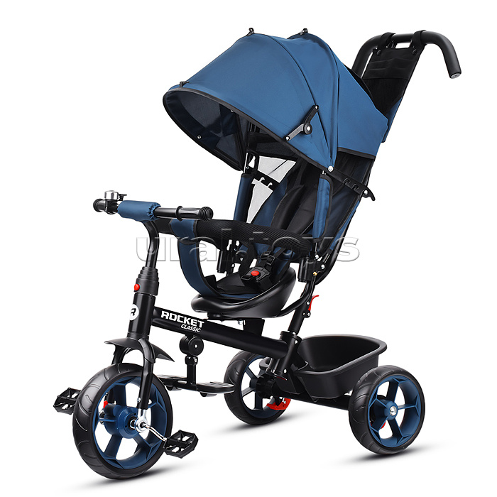 Велосипед трехколесный Rocket 136-BL, колеса EVA 10"/8", цвет синий