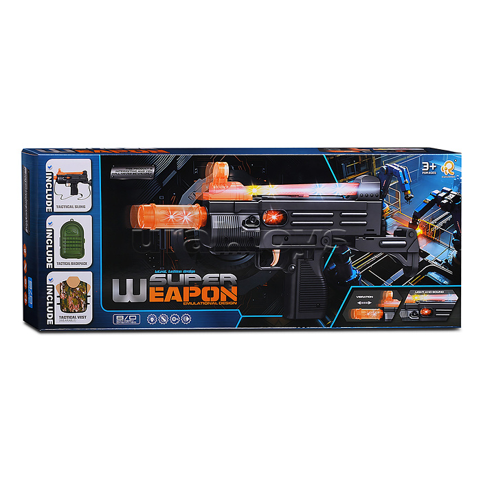 Автомат "Опасность" (с акустической и световой вибрацией + тактический жилет + стратегический пакет) в коробке