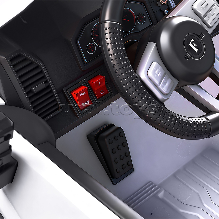 Электромобиль "Мощность скорости" на аккумуляторе, с р/у управлением, в коробке (белый)