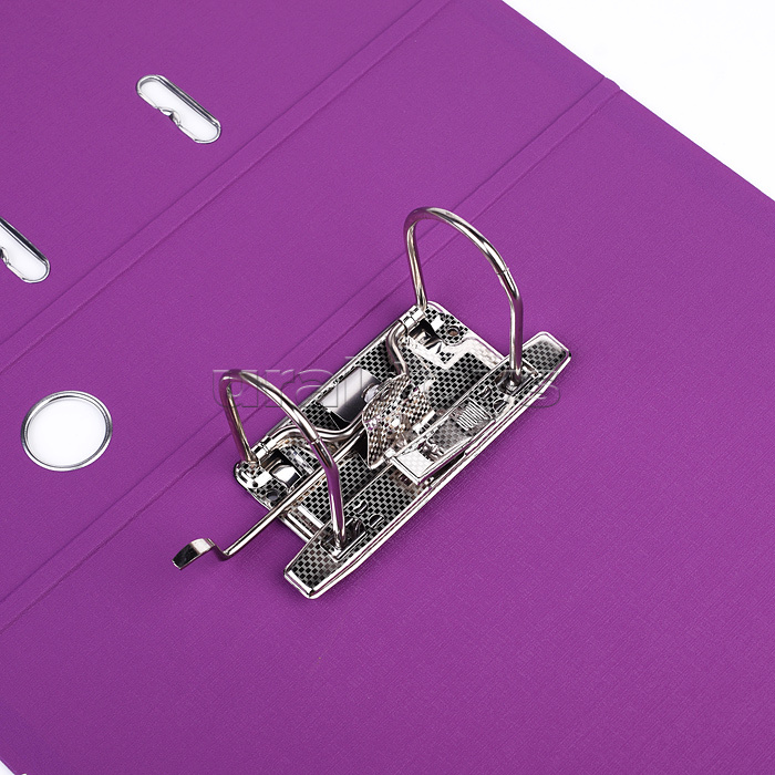 Папка с арочным механизмом, A4 75 мм PP двусторонний разобранная, металлическая окантовка, запечатка форзаца, наварной карман с этикеткой, фиолетовая