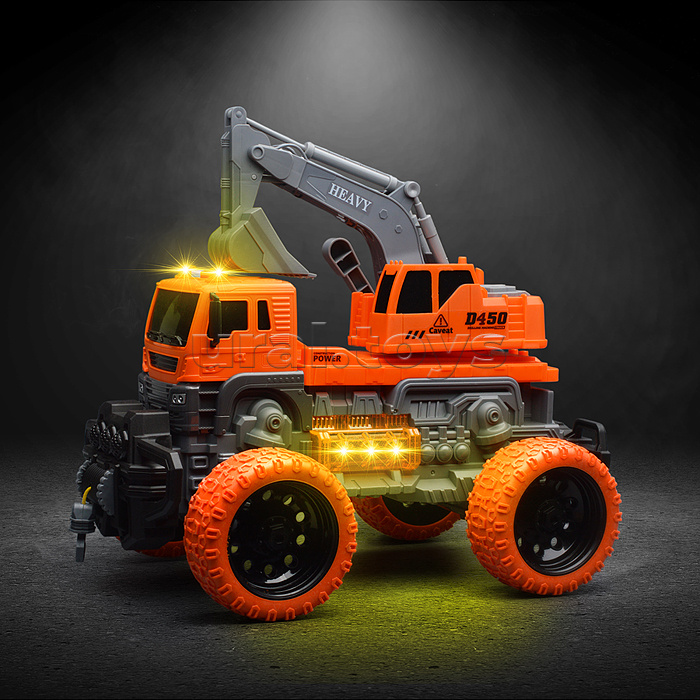 Машина "ТехноЛидер" 1:16 (свет, звук) в коробке (цвет оранжевый)