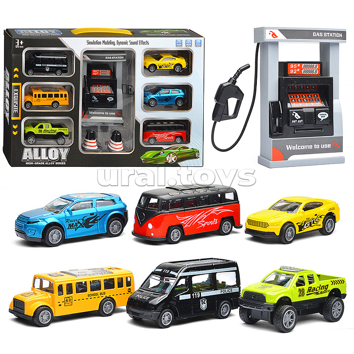 Набор машин "АЗС" в коробке