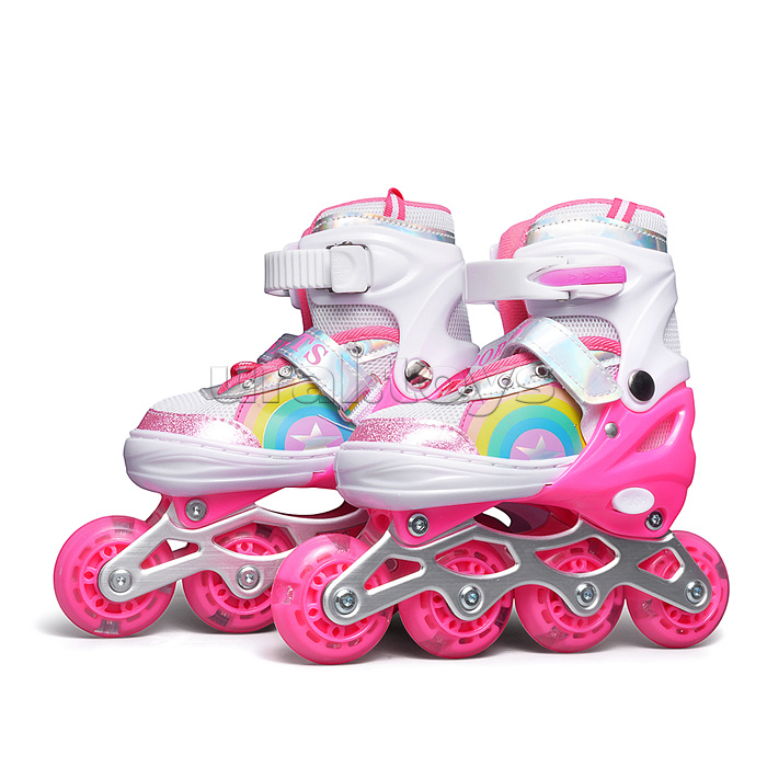 Ролики детские, размер S ( цвет розовый)