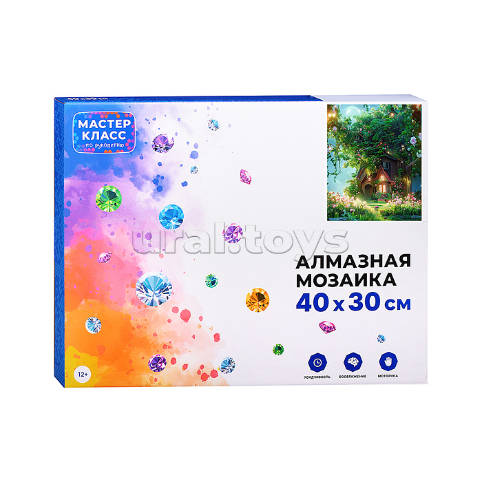 Мозаика алмазная "Лесной домик" 30*40см