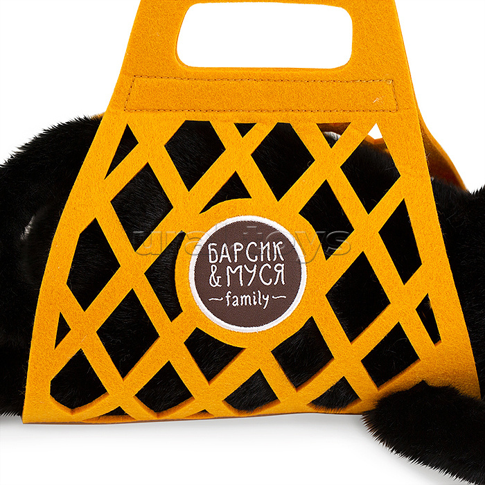 Кот Барсик в сумке черный 56