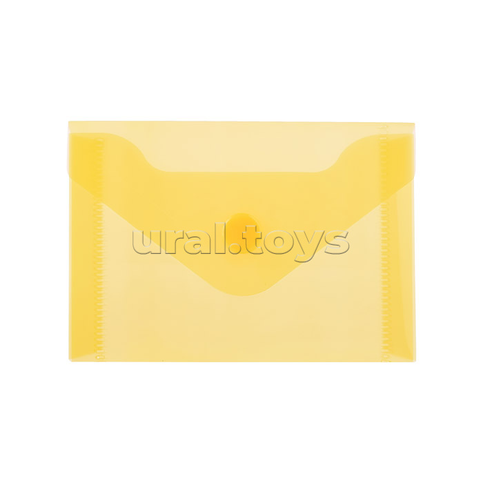 Папка-конверт на кнопке A7 (105x74 мм) 180 мкм, полупрозрачная ассорти (полупрозрачная, красная, синяя, зеленая, желтая)