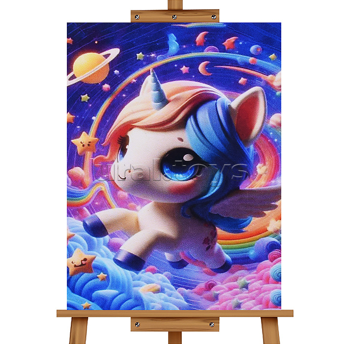 Мозаика алмазная "Летающий единорог" 20*30см.