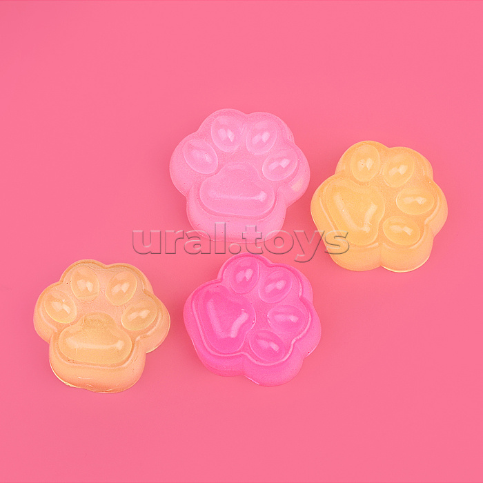 Игрушка - Антистресс "Лапка" гелевая, с шариками, в пакете