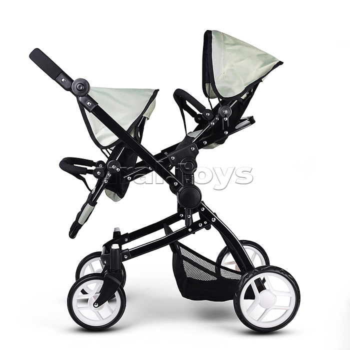 Коляская кукольная металлическая, для двойни, регулируемая посадка