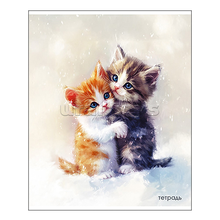 Тетрадь 48л. клетка, блестки, по сериям  "Милые зверята"