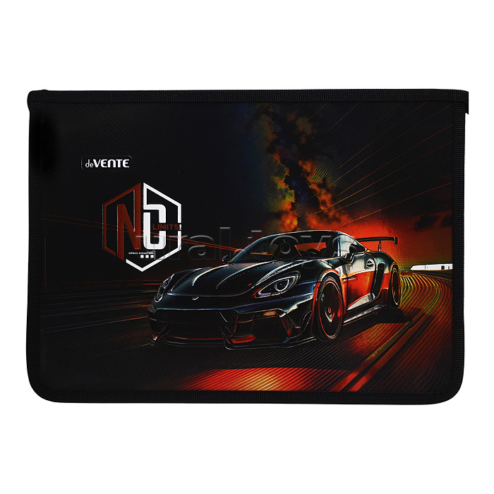 Папка для тетрадей "No Limits"  A4 (337x243x50 мм) с текстильным расширением 5 см, на молнии сверху, картон с покрытием из фольги с конгревным тиснением