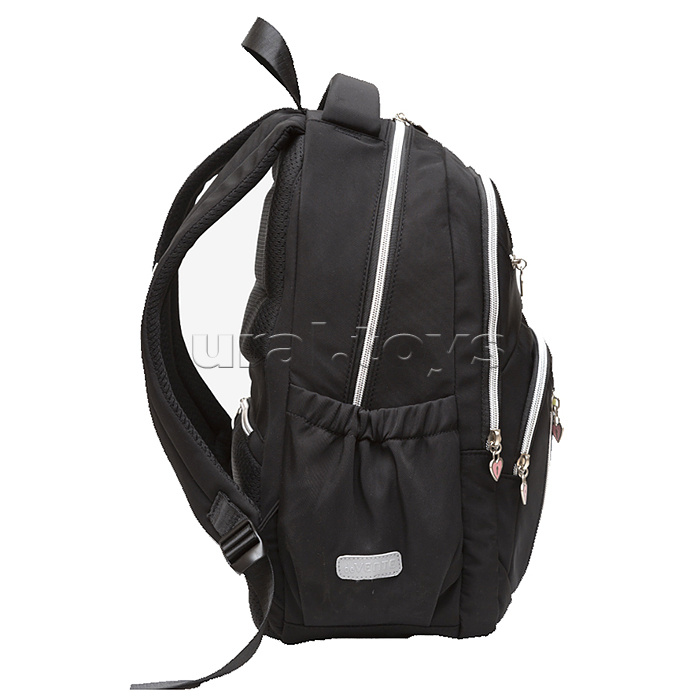 Рюкзак "Zoom. My Heart" школьный 38x30x19 см (16 л) 550 г, плотный износостойкий полиэстер с водоотталкивающей пропиткой, 1 отделение на молнии с уплотненным отделением для ноутбука до 15 дюймов и книг, 1 переднее отделение на молнии, 3 передних кармана н