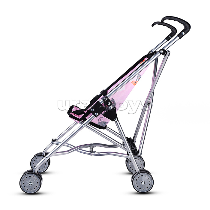 Коляская кукольная трость, металлическая, принт коты