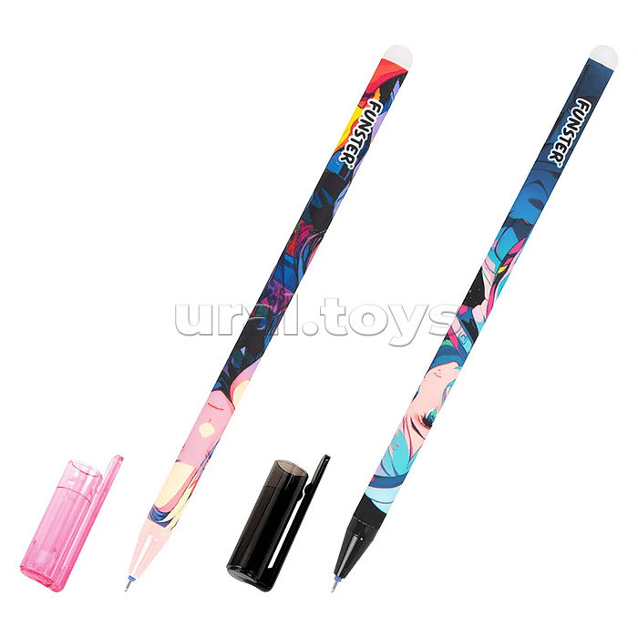 Ручка стираемая гелевая с принтом "Funster" "Anime", синяя, корпус ассорти, игольчатый наконечник 0,5 мм, линия 0,35 мм