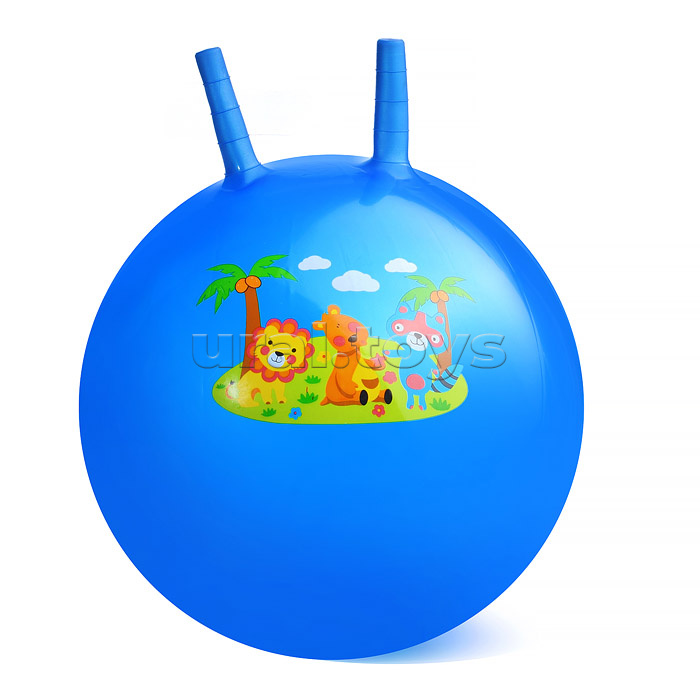 Мяч с рожками 45см "Дружные зверята" (цвет в ассортименте)