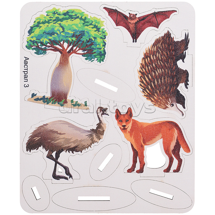 Игровой набор "Австралия" (дерево) крафтовая коробка