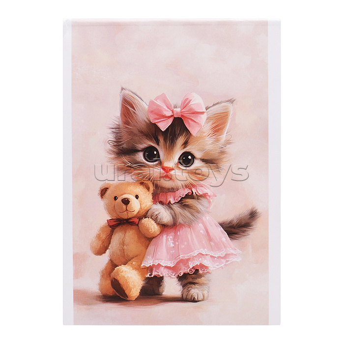 Блокнот А6 40л. "Котенок с плюшевым мишкой"  60 г/м²