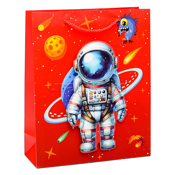 Пакет подарочный "Космонавт" 32х26х10 см