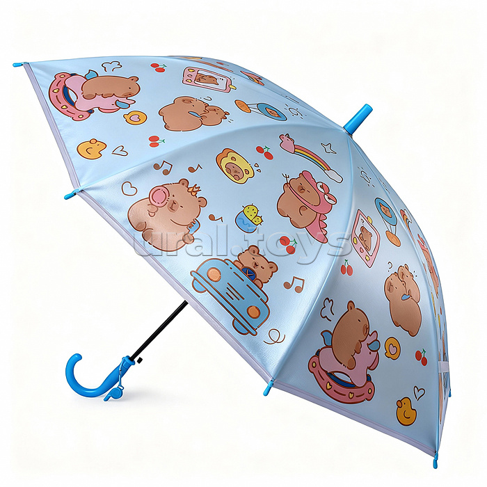 Зонт детский "Милая капибара" (цвет синий) (48,5см.)