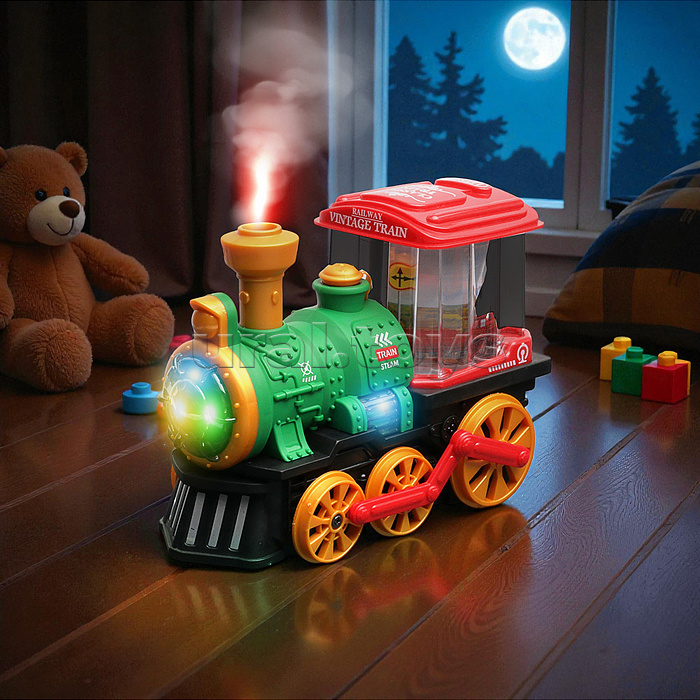 Паровоз "Странник" (свет, звук, дым) в коробке