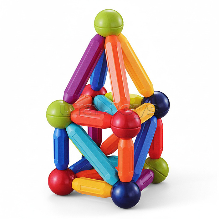 Конструктор "Весёлые магнитики" (магнитный, 62 дет.) в коробке