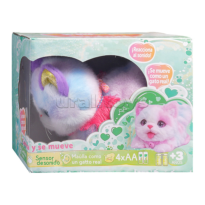 Мягкая игрушка "Кошка "Бусинка" интерактивная, в коробке