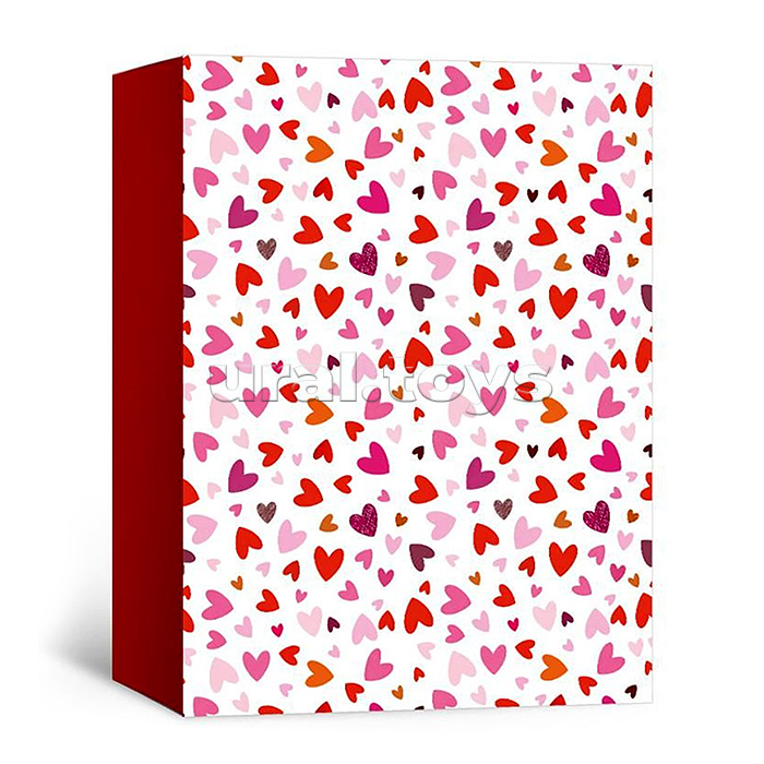 Коробка подарочная с открыткой "Сердечки" (разноцветные сердечки)