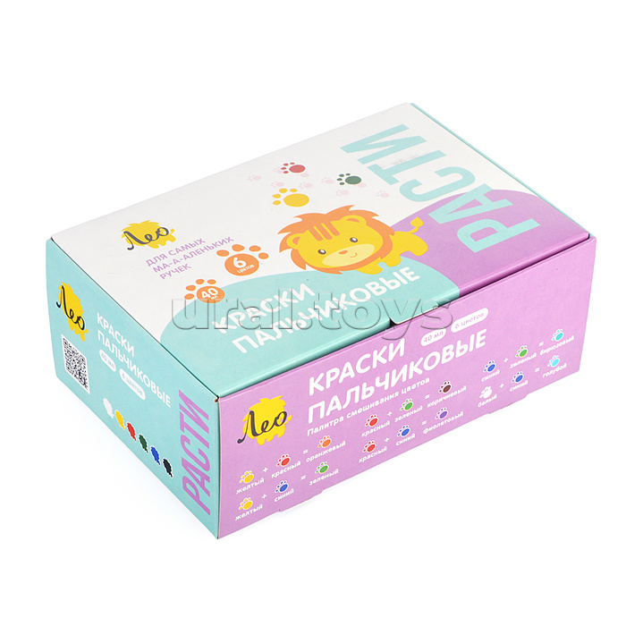 Краска пальчиковая 6 цв. х 40 мл. "Лео" "Расти" Краска пальчиковая 6 цв. х 40 мл. "Лео" "Расти"