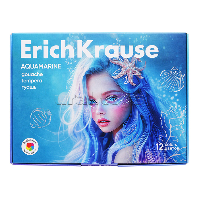 Гуашь Aquamarine 12 цветов по 20 мл
