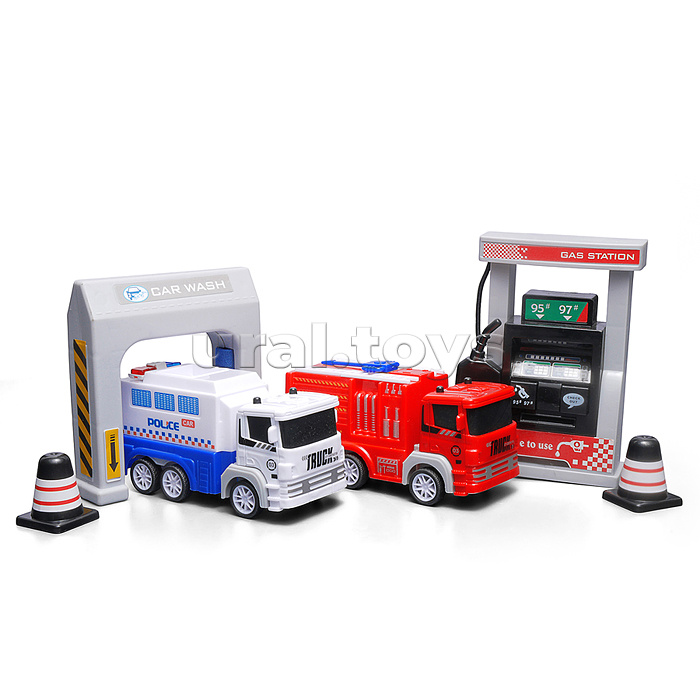 Заправочная станция "Пожарная служба и полиция" в коробке