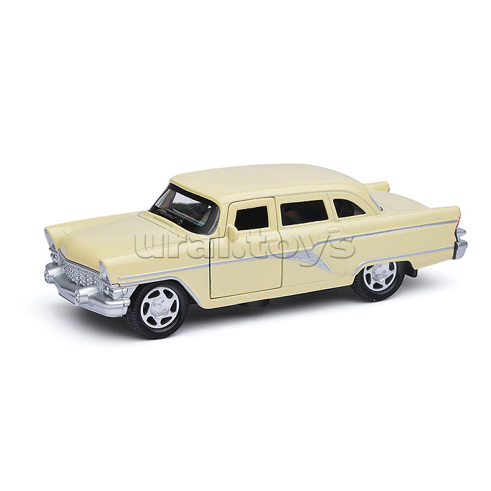 Машина металл ГАЗ-13 "Чайка" 12 см, (откр. двери, светло-желтый) инерц., в коробке