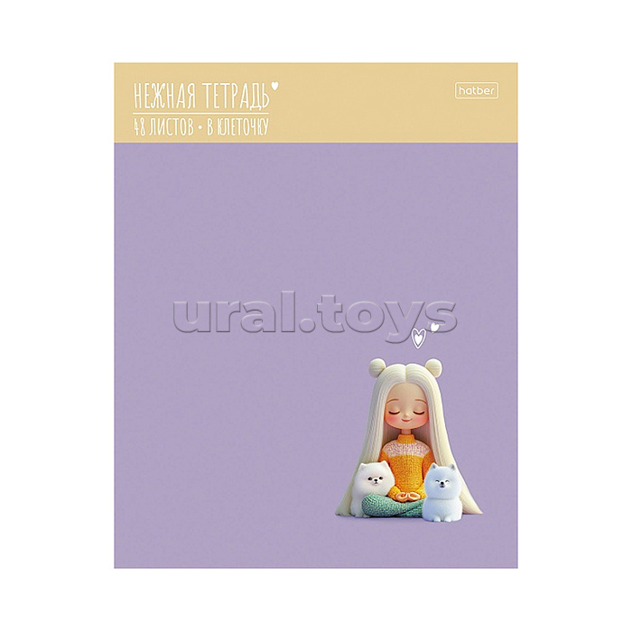 Тетрадь 48л. клетка "Уютные моменты" А5ф 60-65г/кв.м на скобе обл. мел.картон тиснение 5 диз.в блоке